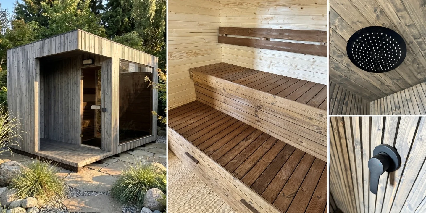 Sauna Ogrodowa Sarvo z Prysnzicem 240x360 cm